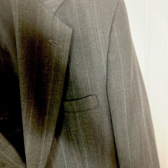 Vintage Town Craft Mens 44R Wool Blend Plaid 2-Button Gray Blazer Suit Jacket - Picture 8 of 16